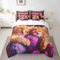thumbnail image 2 of Feelyou Cute Sleeping Kitten Bedding Comforter Set 7pcs, Kawaii Cat King Bedding Sets, Cartoon Animal Theme Bed Sheets, Ultra Soft Bedroom Decor, 2 of 7