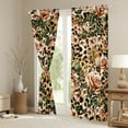 thumbnail image 3 of jejeloiu Wild Cheetah Pattern Curtains and Drapes,Rustic Rose Flower Black Out Curtains,Retro Leopard Print Curtains Pack of 2 (52x63 Each) For Boys Girls,Super Cozy Room Decor, 3 of 6
