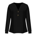 thumbnail image 3 of SHE IS My Items Black Shirts for Women Casual V Neck Tops for Women Dressy V Neck Blouses for Women Casual Basic Fitted Long Sleeve Tees for Women, 3 of 6