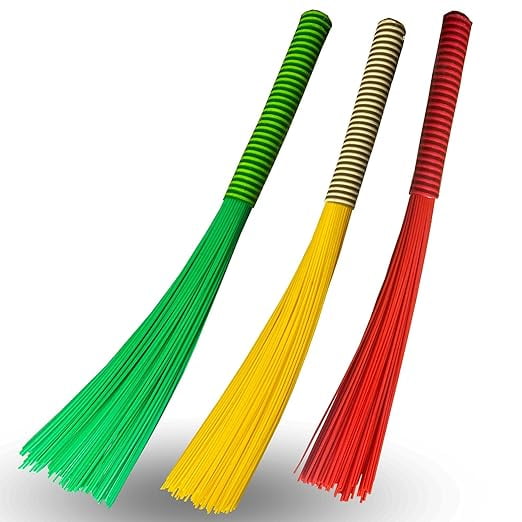 Aloud Creations Kharata Large - 22", Plastic Broom | Bathroom, Toilet, Kitchen & Home Floor Cleaning, Long Handle Plastic Seekh Jhadu With 60 Sticks, Multicolor, Pack Of 1 | Wet & Dry Floor