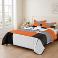 thumbnail image 2 of Twin Quilt Set 68''x86'', Burnt Orange Black Grey Lightweight Bedspread Coverlet Set with 2 Pillow Shams, Modern Irregular Geometric Abstract Breathable All Season Quilt Bedding for Dorm/Bedroom, 2 of 9