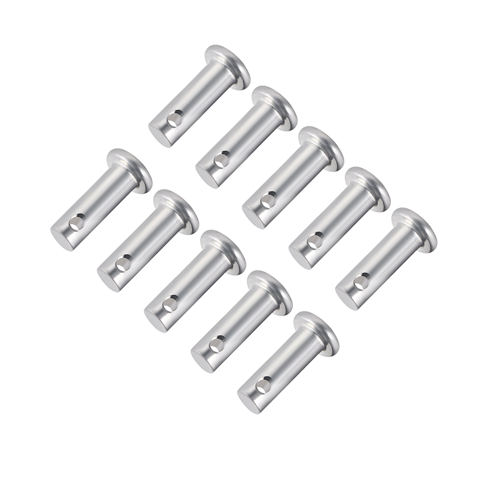 Single Hole Clevis Pins,6mm x 16mm Flat Head Zinc-Plating Steel  10 Pcs 