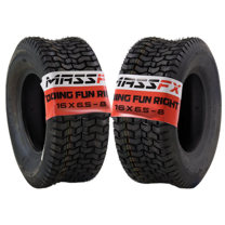 MASSFX 16x6.5-8 front or rear Turf Tire for outdoor power equipment and lawn mowers, 4-Ply with rectangular tread for excellent traction, Non-highway use only, 16/6.5-8,16x6.5x8 (2 Pack)