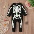 thumbnail image 2 of EnJoCho Glow-in-Dark Halloween Baby Romper Skeleton Print Cotton Jumpsuit with Zipper Top Sweatsuit for Boys Girls Trick or Treating, 2 of 9