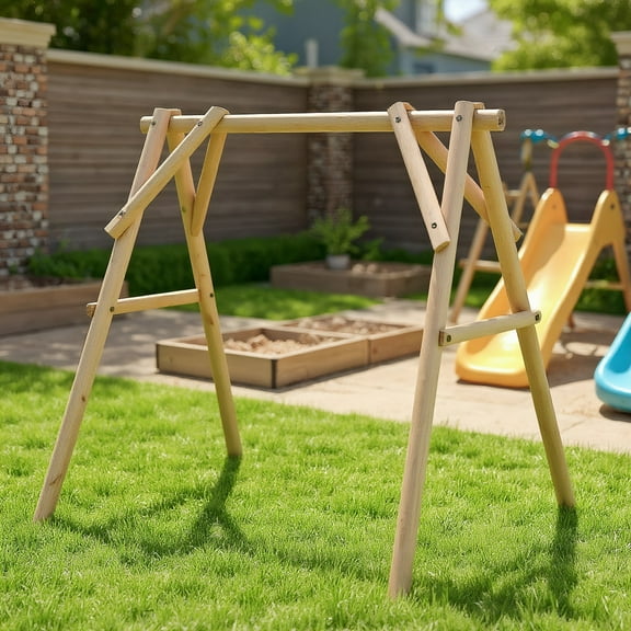 Resenkos Pine Wood Porch Swing, Natural