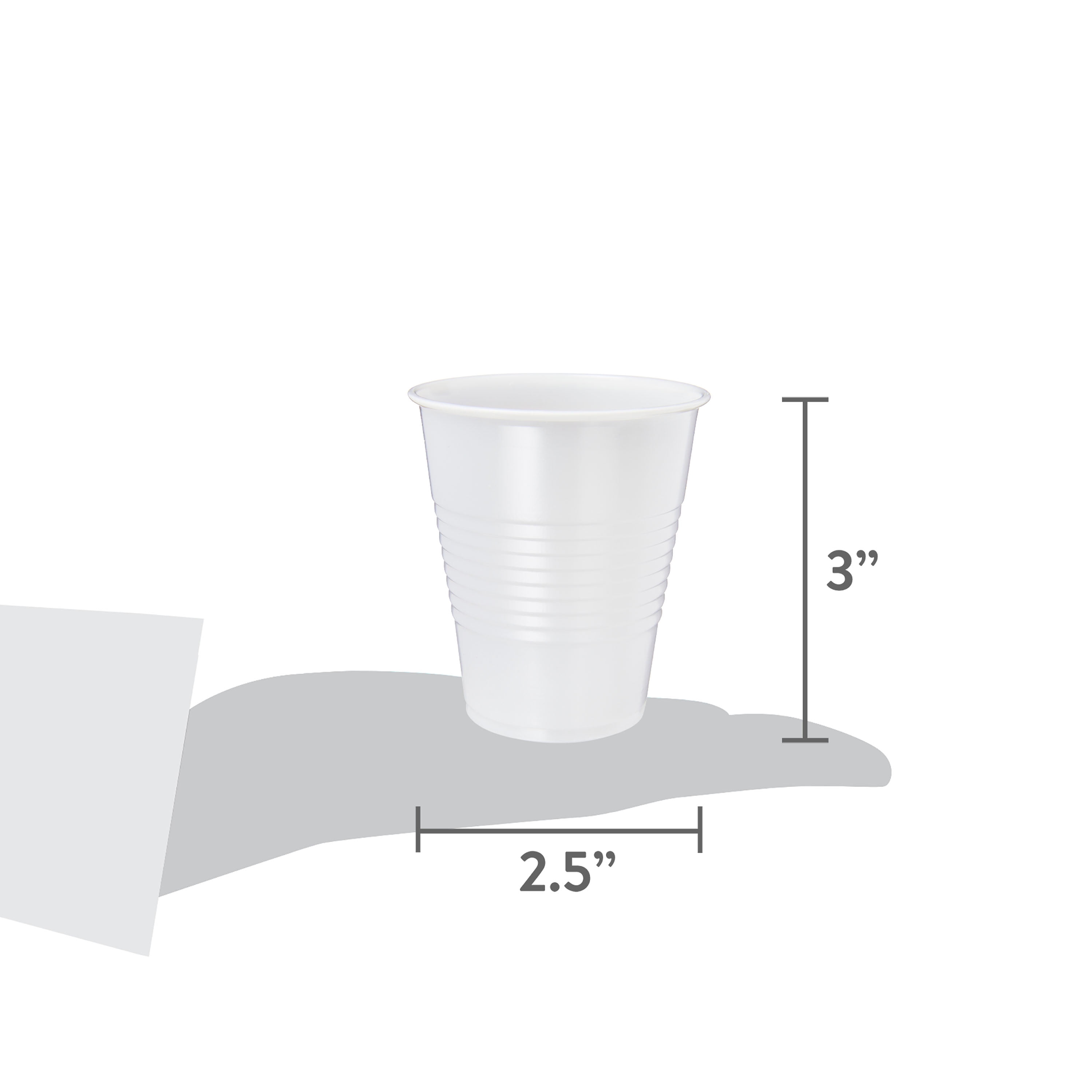 5 oz Flat Bottom Plastic Cups - White (1000-ct)-22056C