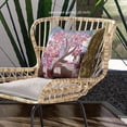 thumbnail image 3 of Amrita Sen Designs  18 x 18 in. Tree Oil Duo Suede Zippered Pillow with Insert - Pink, Yellow & Blue, 3 of 5
