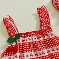 thumbnail image 6 of Okbabeha Baby Girl Romper Sleeveless Cherry Print Bodysuit and Hat Newborn Infant Summer Clothes Outfit, 6 of 8