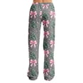 thumbnail image 3 of Satingcolo Christmas Pajama Pants for Women Elastic Waist Wide Leg Lounge Bottoms Christmas Pajamas Christmas Pants For Women, 3 of 5