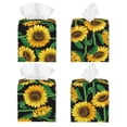 thumbnail image 2 of Tissue Sunflower 1 Box Cover Holder, Square by Xecao - Leather Decorative Organizer for Tabletop, Bathroom, Car, Office, 2 of 8
