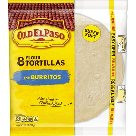 (3 Pack) Old El Paso Flour Tortilla Shells, 8 Ct, 11 oz (Best Taco Place In El Paso)