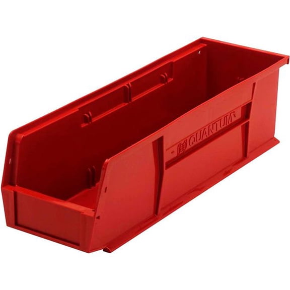 Quantum Storage Systems B2777190 5.50 x 18 x 5 in. Ultra Series Stack & Hang Bin - Red - Polypropylene 4 Slots - Pack of 12