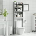 thumbnail image 5 of WDZS 4-Tier Over The Toilet Storage Rack, Freestanding Bathroom Organizer Shelf with Stable Safety Frame, Space Saving Above Toilet Shelf Unit for Small Bathroom Laundry Room,Gray, 5 of 13