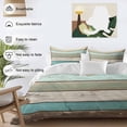 thumbnail image 3 of 3 Piece Farmhouse Teal Brown Duvet Cover Set Twin Size, Microfiber Comforter/Quilt Cover with Corner Ties and 2 Pillowcases, Vintage Ombre Wooden All Season Soft Bedding with Zipper Closure, 3 of 8