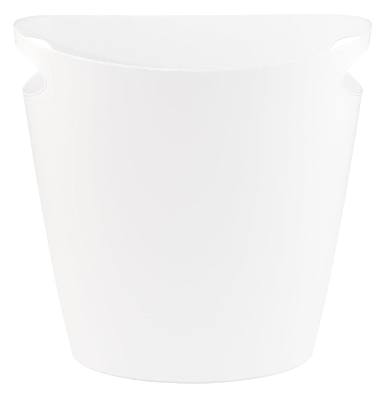Slim Bathroom Trash Can 2 Gallon Plastic Small Compact Waste Basket for Bedroom, Dorm, Under Office Desk, Narrow Portable RV Dustbin, 6 White 6 Pack