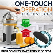 Eurolux Die Cast Stainless Steel Electric Citrus Juicer for Orange, Lemon, Grapefruit, 300 Watt