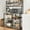 Grey, variant on Bakers Rack with Power Outlet, Coffee Bar with Wire Drawer, Microwave Stand, Kitchen Baker Table with Large Storage, 6-Tier Kitchen Storage Rack with Hutch for Dining Living Room
