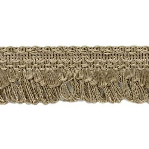 1 3/8" (3.5cm) Solid Scallop Loop Fringe | Fringe Trim # 0138SCLF,, Dark Sand Beige #A8 5 Yards (15 ft/4.5m)