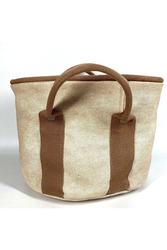 Pre-Owned HERMES Sac Bichette bag, basket, bucket, interior handbag, coated canvas, men's...
