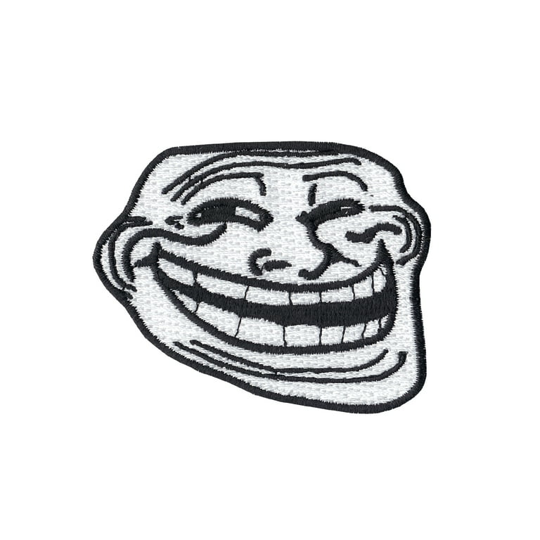 Troll Face Emoji Meme Iron On Embroidered Patch 