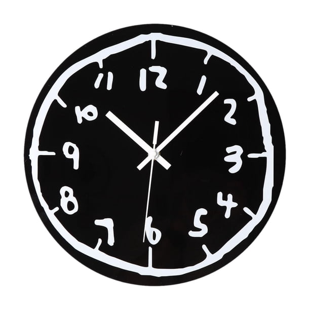 Reloj de pared acrílico minimalista, sencillo, silencioso, elegante y versátil. Negro