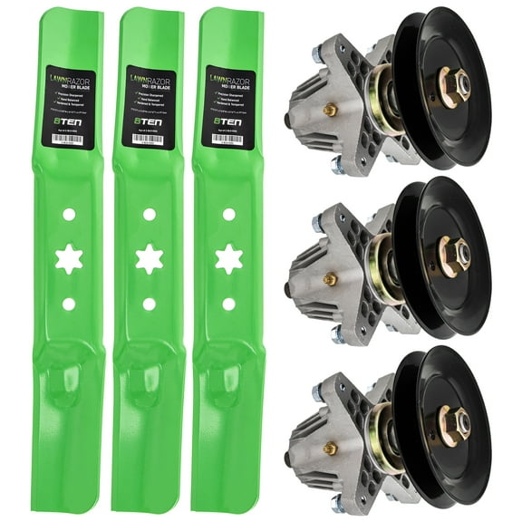 8TEN Spindle High Lift Blade Kit 50 inch for Cub Cadet MTD RZT L50 MK1002313