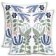 thumbnail image 1 of Paquete de 2 fundas de almohada decorativas bordadas de 18.0 x 18.0 in, funda de almohada floral para sala de estar, sofá cama (flor de pájaro), 1 of 5