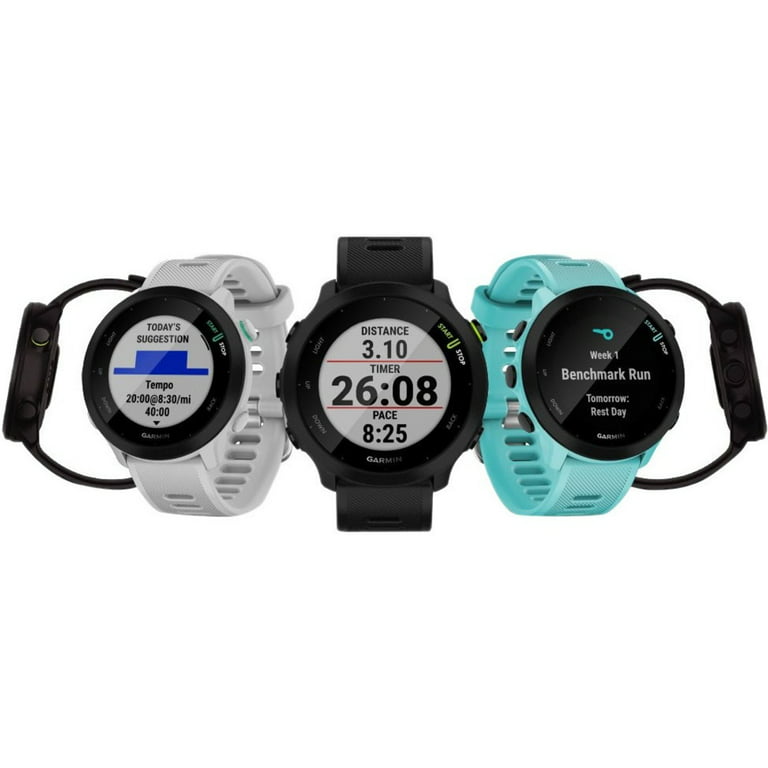 Kloster oprejst løber tør Garmin Forerunner 55, GPS Running Watch with Daily Suggested Workouts, Up  to 2 weeks of Battery Life, White - Walmart.com