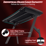 HLDIRECT 47 inch Gaming Desk, Ergonomic Gamer Table, Computer Table, Pc Workstation