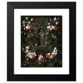 thumbnail image 2 of Daniel Seghers 12x14 Black Modern Framed Museum Art Print Titled - Garland of Flowers Surrounding a Sculpture of the Virgin Mary (1645), 2 of 5