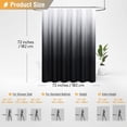 thumbnail image 5 of Black Fabric Shower Curtain, Ombre Linen Textured Weighted Cloth Shower Curtain Set with Plastic Hooks, Machine Washable, Water Repellent, Hotel Spa Decorative Shower Curtains for Bathroom, 72x72, 5 of 6