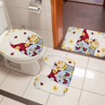 thumbnail image 4 of Beige Gnomes Daisy Bath Mat 3 Piece Bathroom Rug Set, Pastoral Country Garden Floral Non Slip Bath Rug Contour Mat and Toilet Lid Cover, Absorbent Shower Mats Soft Bath Rugs and Mats Sets, 4 of 8