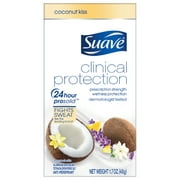 Suave Clinical Antiperspirant Deodorant, Coconut Kiss, Unisex, 1.7 oz