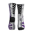 thumbnail image 2 of Athletic Socks Pancreatic Cancer Awareness Flag Sport Running Calf Socks Crew Socks for Men Women, 2 of 7