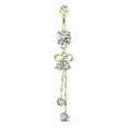 thumbnail image 1 of EG Gifts Ribbon Dangle Belly Button Ring 14g Surgical Steel Body Jewelry, 1 of 6