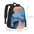 thumbnail image 2 of Large Capacity Backpack 16.5×12.5×5.5in Widened Shoulder Strap Design Main Bag Large Top Handle Belt Adjustable Shoulder Strap Blue And Beige Gold Marble, 2 of 8