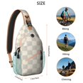 thumbnail image 2 of Colorful Checkered Sling Bag - Abstract Plaid Chest Bag with Anti-Theft Pockets & Adjustable Strap - Lightweight Daypack for Outdoor Enthusiasts & Travelers, 2 of 6
