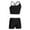 Black, variant on inhzoy Kids Girls 2 Piece Crop Tops and Booty Shorts Tracksuit Set Royal Blue 6