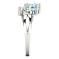 thumbnail image 3 of Clara Pucci 14K White Gold 0.87ct Aquamarine Three-Stone Ring for Women, 3 of 8