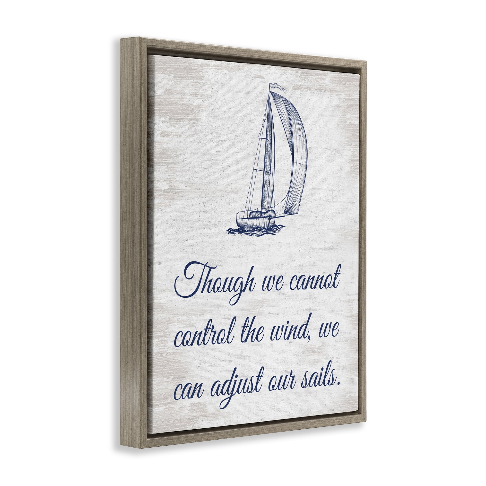 Stupell Industries Adjust Our Sails Transportation Painting Brown Floater Framed Canvas Art Print Wall Art, 25 x 31