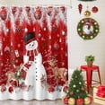 thumbnail image 5 of Shower Curtain 36"W x 78"L Christmas Red Snowman Christmas Balls Pine Leaves Fabric Shower Curtains Set with Hooks Water Repellent Bathroom Curtains Machine Washable Bathroom Accessories, 5 of 9
