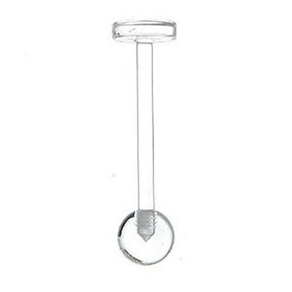 Clear Tongue Ring Retainer 1 Piece (14g (1.6mm), 4mm Ball, 4mm Flat Bottom, 16mm Length (TRT/1)