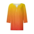 thumbnail image 4 of Heisall Summer Tops for Women 2026 Trendy 3/4 Sleeve v Neck Eyelet Shirts Dressy Casual Holiday Vacation Tunic Blouses, 4 of 4