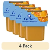 (4 pack) Gerber Stage 2 Baby Food, Butternut Squash Puree Tubs, Baby Puree 2PK 8 oz