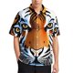 thumbnail image 3 of Camisa informal con estampado de rayas de piel de tigre para hombre, camisa hawaiana de vacaciones de manga corta, camiseta de gran tamaño para hombre, blusas, ropa, 3 of 5