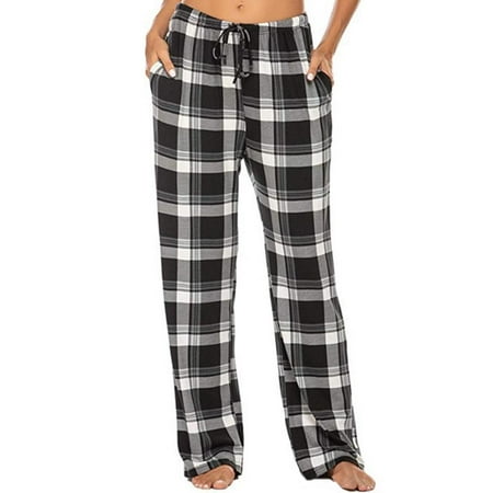 

Women’s Comfy Casual Pajama Pants Stretchy Drawstring Wide Leg Lounge Pants S-2XL