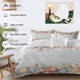 thumbnail image 3 of 3 Piece Starfish Coral Duvet Cover Set Twin Size,Microfiber Comforter/Quilt Cover with Corner Ties and 2 Pillowcases,Coastal Ocean Shell Vintage Marine Life All Season Bedding with Zipper Closure, 3 of 8
