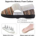 thumbnail image 4 of Women's Comfy House Slippers with Faux Fur Lining, Memory Foam Slip on House Shoes Nordic with Indoor Outdoor Anti-Skid Rubber Sole, Grey, 7-8, 4 of 7