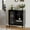 Black, variant on Freestanding Wine Bar Cabinet & Coffee Bar with Wine Rack, Modern Liquor Cabinet with Storage Sideboard Buffet with Tempered Glass Door & Drawers & Glass Holder for Home Dining Room, Living Room