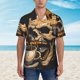 thumbnail image 2 of Fotbe Grim Coffee Skull Camisa Hawaiana para Hombre Unisex – Camisa Casual de Verano con Botones de Manga Corta de Algodón y Lino,3X-Large, 2 of 7